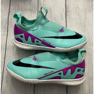 Turquoise Nike Mercurial Air Zoom Girl Soccer Turf Cleats Shoes, Size Youth 5